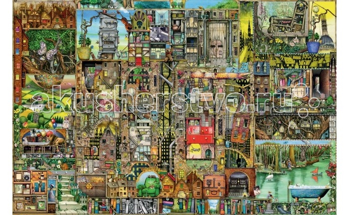 Ravensburger Пазл Странный город 5000 элементовПазл Странный город 5000 элементов Ravensburger Пазл Странный город 5000 элементовПазл Странный город 5000 элементовRavensburger Пазл Странный город 5000 элементов 17430 Картинка на пазле Bizarre Town действительно причудлива, переполнена фантасмагорическими деталями и скрытыми смыслами, которые обнаружит и поймет не каждый. Зато каждый может получить удовольствие от сборки этого грандиозного пазла на 5000 элементов, от его яркости и разнообразия. Как и всегда, пазлы этого производителя отличаются качеством и долговечностью, что позволит собирать картинку не один десяток раз. Размер собранного поля: 153 х 101 см.<br>