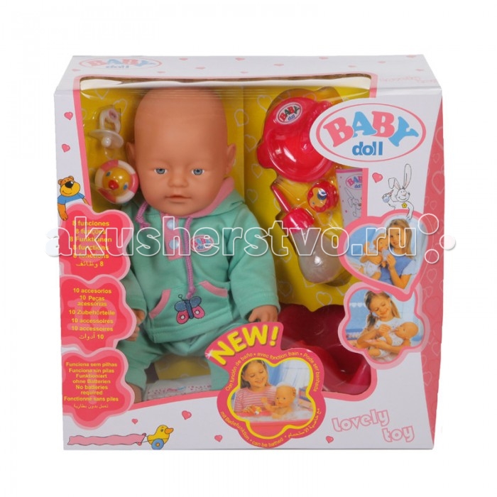 Yako Пупс функциональный 40 см Y16203069Пупс функциональный 40 см Y16203069 Yako Пупс функциональный 40 см Y16203069Пупс функциональный 40 см Y16203069Yako Пупс функциональный 40 см Y16203069 Интерактивная кукла с удовольствием позволит за ней поухаживать. Для начала можно накормить ее специальной кашей, которая входит в комплект. Потом малышка захочет попить из бутылочки. После еды стоит посадить игрушку на горшок, чтобы она сходила в туалет. Если нажать на правую руку, то она заплачет. В этом случае соска сможет успокоить куклу. С такой игрушкой, похожей на настоящего младенца, будет интересно придумывать новые сюжеты для ролевых игр. Возраст: от 3 лет Высота куклы: 40 см Наличие батареек: не входят в комплект Комплект: бутылочка, тарелка, ложка, пакет с кашей, соска, игрушка, памперс, горшок.<br>
