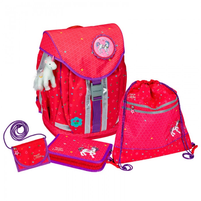 Spiegelburg Школьный рюкзак Prinzessin Lillifee Flex Style с наполнением 10584Школьный рюкзак Prinzessin Lillifee Flex Style с наполнением 10584 Spiegelburg Школьный рюкзак Prinzessin Lillifee Flex Style с наполнением 10584Школьный рюкзак Prinzessin Lillifee Flex Style с наполнением 10584Ортопедический школьный рюкзак с наполнением Prinzessin Lillifee Flex Style предназначен для учеников начальной школы 1 - 4 класс. Внутренние отделения с несколькими карманами, удобная крышка с надежным замком, принадлежности для учебы выполненные в едином стиле с ранцем, устойчивое пластиковое дно, ручка для переноски за которую рюкзак можно повесить на крючок, ортопедическая спинка и регулируемые лямки - удобство и комфорт школьных принадлежностей от Spiegelburg. Очень лёгкий, вместительный, устойчивый, из прочной водостойкой ткани. На внешней стороне размещены светоотражающие элементы! Немецкие ранцы и рюкзаки с ортопедической спинкой Spiegelburg соответствуют требованиям и стандартам TUV Rheinland, DIN. В комплекте: Пенал с наполнением Lyra Osiris; Мешок для обуви; Кошелек на шнурке; Брелок; Дорожная книга для детей; Расписание занятий; Прозрачный силиконовый чехол для пропуска на карабине. Основные характеристики: Размер: 28 х 38 х 20 см Объем: 18 л Вес: 2,060 г<br>