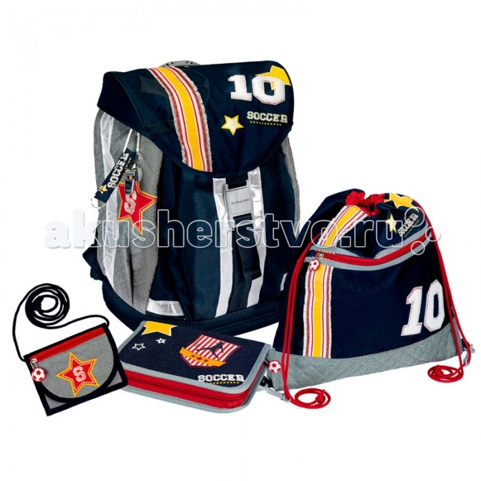 Spiegelburg Школьный рюкзак Soccer Flex Style с наполнением 10689Школьный рюкзак Soccer Flex Style с наполнением 10689 Spiegelburg Школьный рюкзак Soccer Flex Style с наполнением 10689Школьный рюкзак Soccer Flex Style с наполнением 10689Школьный рюкзак Soccer Flex Style с наполнением, для начальной школы - это настоящая находка для родителей! Изготовлен из прочного материала с водоотталкивающей пропиткой, пластиковое дно защищает от повреждений и делает его более устойчивым. Особенность его в 3-ступенчатой регулировка (S, M, L) для индивидуальной адаптации по длине. В комплекте: Пенал с наполнением Lyra Osiris; Мешок для обуви; Кошелек на шнурке; Дорожная книга для детей; Расписание занятий; Прозрачный силиконовый чехол для пропуска на карабине. Основные характеристики: Размер: 28 х 38 х 20 см Объем: 18 л Вес: 2,060 г<br>