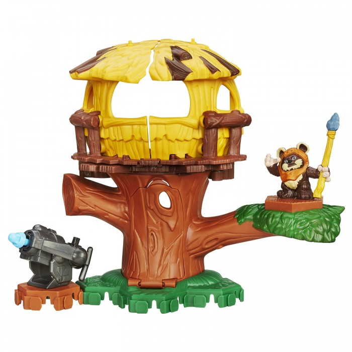 Playskool Игровой набор Звездные войны с фигуркой эвокаИгровой набор Звездные войны с фигуркой эвока Playskool Игровой набор Звездные войны с фигуркой эвокаИгровой набор Звездные войны с фигуркой эвокаPlayskool Игровой набор Звездные войны с фигуркой эвока обязательно понравится вашему малышу и займет его внимание надолго. Здесь вы найдете хижину племени Деревни Светлого древа, а также предводителя племени – Уикета Уоррика. Особенности: Эвок держит в руке копье, он может двигать руками. Копье не вынимается. Размер фигурки: 6,3 см. В комплекте есть так же защитное орудие эвоков, которое может стрелять пластиковым зарядом. Стены хижины раскрываются, чтобы из нее можно было вести стрельбу, закрепив пушку внутри. Открывается и дверь в стволе дерева. Пушка, и фигурка могут быть установлены практически в любом месте игровой площадки благодаря многочисленным креплениям.<br>