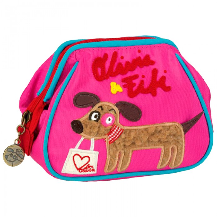 Spiegelburg Косметичка Olivia & Fifi 93943Косметичка Olivia & Fifi 93943 Spiegelburg Косметичка Olivia & Fifi 93943Косметичка Olivia & Fifi 93943Косметичка Olivia & Fifi легкая, функциональная, прочная, компактная, вместительная. Яркий модный цвет и набивной рисунок привлечет внимание любой девочки. На молнии висит симпатичный брелок с изображением собачки. Основные характеристики: Размер: 16 х 13 х 6,5 см<br>