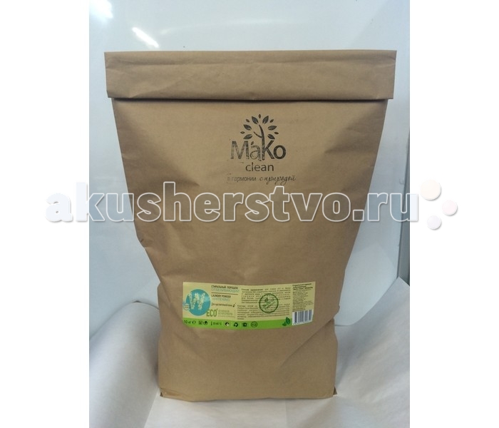 MaKo Clean Порошок стиральный White отбеливающий 10 кгПорошок стиральный White отбеливающий 10 кг MaKo Clean Порошок стиральный White отбеливающий 10 кгПорошок стиральный White отбеливающий 10 кгMaKo Clean Порошок стиральный MaKo Clean White, отбеливающий, 10 кг. Свежесть и чистота белых вещей помогают вам расслабиться после трудного дня, или напротив, настраивают на рабочий лад с самого утра? Не отказывайте себе в этих маленьких удовольствиях, ведь белый цвет может быть практичным! Позвольте нам позаботиться о ваших любимых вещах: эко-порошок MaКoClean без хлорсодержащих отбеливателей надолго сохранит их первозданную белизну и форму. Натуральные ингредиенты в его составе не повреждают структуру волокон, а также не вызывают аллергию и безопасны для окружающей среды. Применения При среднем уровне загрязнения и средней жесткости воды достаточно всего 60 г стирального порошка на 1 цикл стирки. Количество стирального средства может быть изменено в зависимости от степени загрязнения. Предварительное замачивание для сильных загрязнений: 1 столовую ложку порошка развести в тазу с небольшим количеством горячей воды, положить бельё, оставить на 10 — 15 мин. — далее прополоскать или постирать в стиральной машине. Экологичность Экологичный натуральный состав, высокая эффективность стирки, безвредны для человека и окружающей среды — все, что нужно современному человеку, который заботится о здоровье своих близких. Не содержит: хлора фосфатов ароматизаторов красителей и других химически агрессивных компонентов отдушек оптического отбеливателя. Состав АПАВ-на основе сырья растительного происхождения (5-15%) , НПАВ — глюкозиды, мыльная крошка, кислородный отбеливатель, активатор отбеливателя, комплексообразователь КМЦ, силикат натрия, карбонат натрия (сода кальцинированная), сульфат натрия, энзимы, пеногаситель. Преимущества Удаляет любые загрязнения при температурах от 40 до 95 °С Для всех типов стиральных машин и для ручной стирки Для всех типов тканей, которые не требуют специального ухода Не вызывает аллергии и раздражения Полностью выполаскивается с ткани Предотвращает деформацию и усадку детской одежды Без запаха Полностью биоразлагаемая упаковка.<br>