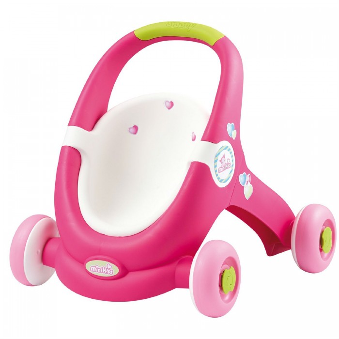 Коляска для куклы Smoby ходункиходунки Коляска для куклы Smoby ходункиходункиКоляска для куклы Smoby ходунки Ее можно использовать как первые ходунки, что позволит ребенку уверенно держаться на ногах. Особенности: Она выполняет 2 функции: - непосредственно коляска для катания куколки - ходунки, которые помогут малышке сделать первые шаги и научат уверено ходить красивый дизайн отсутствие острых углов и лишних деталей изготовлена из прочного высококачественного материала колеса достаточно большие и устойчивые надежная ручка, держась за которую малыш не упадет подходит для кукол размером 27 см коляску можно катать дома, а можно взять с собой на прогулку Коляска помогает малышке уверенно делать свои первые шаги благотворно влияет на координацию движений учит быть заботливой, ухаживать за своей куколкой приучает к аккуратности и порядку развивает воображение, побуждает придумывать сюжеты для игры укачивая куколку, рассказывая ей сказки и напевая песенки, малышка активизирует свою речь красивый дизайн Размер игрушки: 50.5х47х43 см<br>
