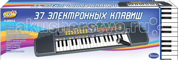 Музыкальная игрушка DoReMi Синтезатор 37 клавиш 62 смСинтезатор 37 клавиш 62 см Музыкальная игрушка DoReMi Синтезатор 37 клавиш 62 смСинтезатор 37 клавиш 62 смDoReMi Синтезатор 37 клавиш 62 см привлечет внимание вашего ребенка и доставит ему много удовольствия от часов, посвященных игре с ним. Особенности: Синтезатор имеет 37 музыкальных клавиш и множество кнопок, позволяющих добавлять различные звуковые эффекты при составлении мелодий, менять темп и ритм музыки. Также можно произвести запись мелодий. 8 тембров/8 ритмов; 4 вида ударных; 4 голоса животных; 22 уровня управления ритмом; 8 уровней управления громкостью; Обозрение/демонстрация; Запись/воспроизведение; Программирование; Вибрато/аккорды; Микрофон. В комплект с синтезатором входит микрофон. С помощью этого синтезатора ребенок сможет развить свои музыкальные способности и порадовать друзей и близких великолепным концертом. Порадуйте его таким замечательным подарком!<br>