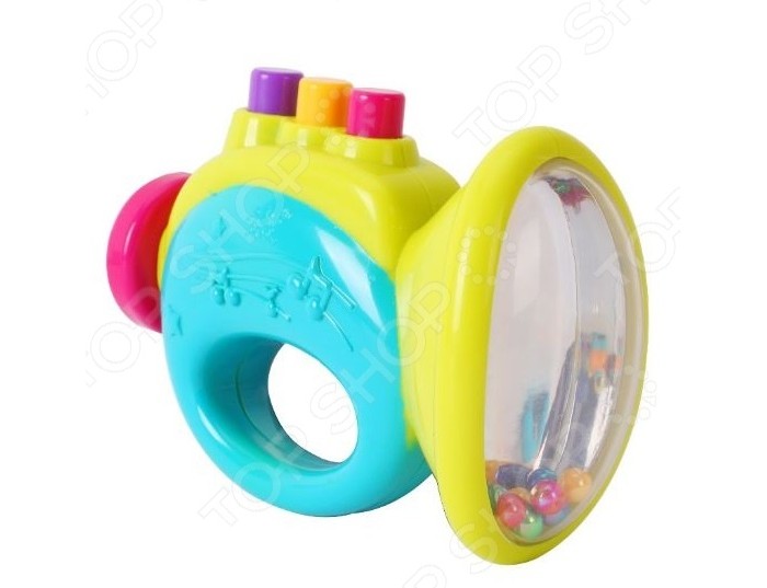 Погремушка Huile Toys ДудочкаДудочка Погремушка Huile Toys ДудочкаДудочкаHuile toys Погремушка Дудочка Y61214 Детская погремушка Дудочка развеселит малыша или поможет успокоить его пред наступлением ночи, а также поспособствует крепкому сну после веселый игры. Погремушка изготовлена из яркого пластика в форме дудочки, на верхней части которой расположены кнопки. Когда малыш будет нажимать на эти разноцветные кнопки, то дудочка начнет издавать забавные звуки, которые несомненно порадуют ребенка. Такая веселая погремушка не позволит заскучать ребенку. Размер игрушки: 8 x 12.7 см.<br>