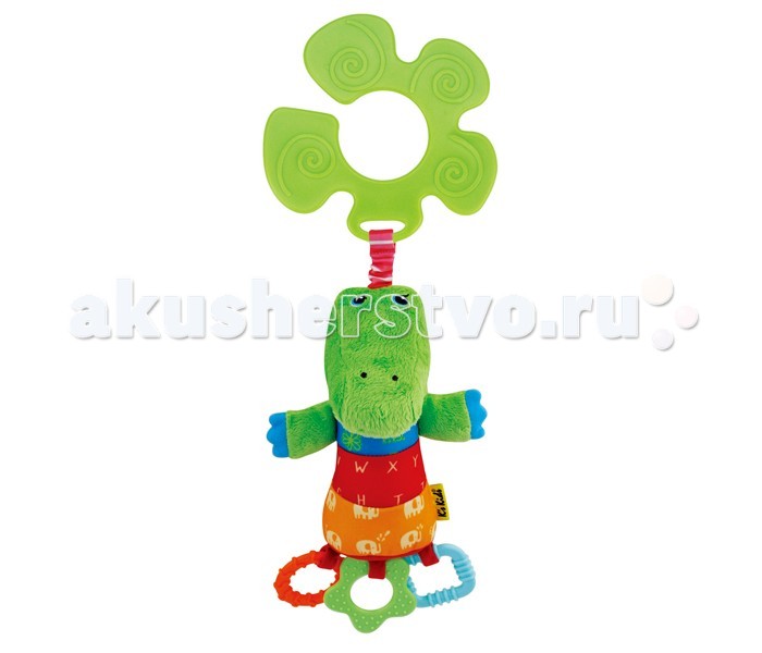 Подвесная игрушка KS Kids Кроко БлокоКроко Блоко Подвесная игрушка KS Kids Кроко БлокоКроко БлокоС первых дней малыш познает мир, а с Кроко Блоко от фирмы KS Kids делать это приятно и весело. Игрушка яркая и забавная обязательно понравиться ребенку, ведь ее так приятно брать в руки. Если потянуть за специальную ленту, погремушка начнет вибрировать. Сначала малыш может просто смотреть на нее, а затем играть с Кроко, пробуя на зуб прорезыватель, ощущая различные поверхности, развивая, таким образом, тактильные навыки и мелкую моторику. Благодаря удобному креплению с двумя кнопками, игрушку можно комфортно разместить в кроватке или коляске, чтоб крохе смог легко достать любимую погремушку.<br>