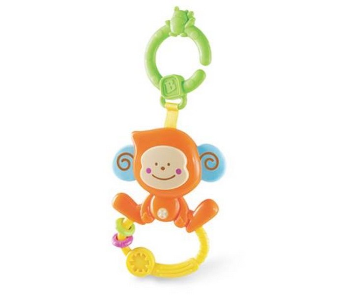 Прорезыватель B kids Веселая обезьянка с колечкомВеселая обезьянка с колечком Прорезыватель B kids Веселая обезьянка с колечкомВеселая обезьянка с колечкомB kids Прорезыватель Веселая обезьянка с колечком 004499B Игрушка «Веселая обезьянка с колечком» - это удобный прорезыватель со звуковым эффектом и подвесным креплением. Если вы нажмете на нос обезьянки, вы услышите звук. На ножках мартышки закреплено колечко с рельефной поверхностью и двумя мини-массажерами для десен. В верхней части игрушки есть крепление в виде кольца, с помощью которого можно зафиксировать обезьянку на коляске, автокресле, бортике кроватки и других поверхностях. Игрушку можно предложить ребенку с рождения.<br>