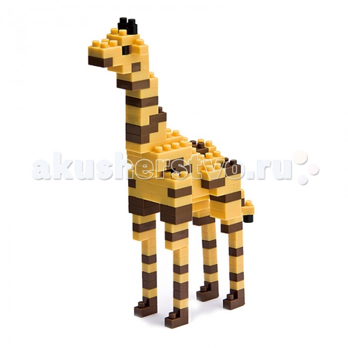 Конструктор Nanoblock Жираф 130 элементовЖираф 130 элементов Конструктор Nanoblock Жираф 130 элементовЖираф 130 элементовNanoblock Жираф 130 элементов Микро-конструктор NanoBlock (Япония) - самый маленький в мире конструктор, крайне необычный, как все японское. Высокоточные трехмерные модели из деталей подобных Лего, но предельно уменьшенных в размерах, стали хитом в Японии и буквально произвели фурор в Америке, Европе, Азии и Австралии. Самая маленькая деталь конструктора - 4 мм х 4 мм, а классический прямоугольный элемент 2-на-4 точки имеет размер 8 мм х 16 мм и 5 мм высотой. Запатентованный дизайн деталей и высочайшее качество пластика обеспечивают надежное соединение даже при таких небольших размерах. Нано-размер деталей позволяет добиться невероятной реалистичности у собранных конструкций. В результате получаются небольшие по масштабу объекты невиданной точности.Конструктор продается в пакете или коробочке с заданным количеством деталей, необходимых для сборки объекта указанного на упаковке.Сборка одного объекта в среднем занимает от 10 минут до нескольких часов.<br>