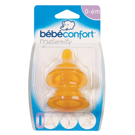 Соска Bebe Confort из латекса для бутылочек с широким горлышком 2 шт. 6-24 мес.из латекса для бутылочек с широким горлышком 2 шт. 6-24 мес. Соска Bebe Confort из латекса для бутылочек с широким горлышком 2 шт. 6-24 мес.из латекса для бутылочек с широким горлышком 2 шт. 6-24 мес.Комплект из 2-х сосок Bebe Confort из латекса для бутылочек с широким горлышком. S3, сильный поток, предназначены для супов и каш. 6-24 мес.<br>