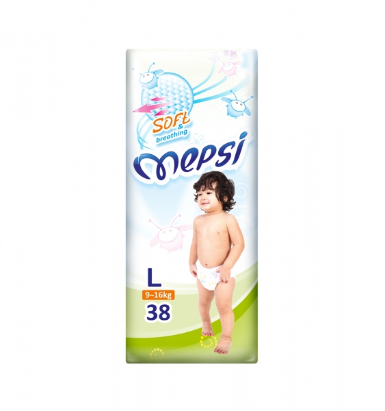 Mepsi Детские одноразовые подгузники с рельефным внутренним слоем размер Soft L (9-16 кг) 38 шт.Детские одноразовые подгузники с рельефным внутренним слоем размер Soft L (9-16 кг) 38 шт. Mepsi Детские одноразовые подгузники с рельефным внутренним слоем размер Soft L (9-16 кг) 38 шт.Детские одноразовые подгузники с рельефным внутренним слоем размер Soft L (9-16 кг) 38 шт.Эти подгузники из обновленной коллекции Mepsi. Их основное отличие состоит в жемчужном внутреннем покрытии и рельефе внутренней поверхности подгузника. Были изменены внутренние резиночки-бортики - они стали нежнее, мягче и надежнее удерживать влагу внутри. Обновленные Mepsi подойдут малышам, чей вес достиг от 9 до 16кг. Сверхмягкая гладкая внутренняя поверхность Воздухопроницаемость, благодаря дышащим материалам Air Through Bond Система SAC-TOP SHEET-ADL быстро впитывает все выделения и запирает их внутри подгузника Широкие резиночки с лайкровыми нитями и поясок надежно защищают от протеканий С индикаторной полоской, информирующей о наполнении подгузника С ускоренным высыханием внуреннего покрытия (слой ADL) Произведен из гипоаллергенных, экологически чистых материалов Внутренний слой подгузника - мягкий и тонкий, надежно удерживает влагу внутри. Подгузник анатомической формы универсален и одинаково подойдет мальчикам и девочкам.<br>