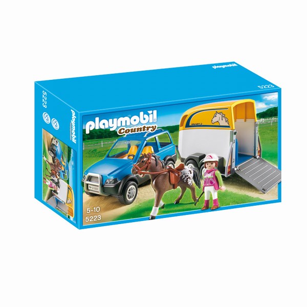 Конструктор Playmobil Лошади: Джип с трейлером для перевозки лошадейЛошади: Джип с трейлером для перевозки лошадей Конструктор Playmobil Лошади: Джип с трейлером для перевозки лошадейЛошади: Джип с трейлером для перевозки лошадейPlaymobil Country представляет Джип с трейлером для перевозки лошадей. Загрузите лошадку в трейлер, прицепив его к машине, и отправляйтесь в путь, тренировать свою лошадку. Но перед тренировкой не забудьте накормить лошадку из синей коробки, что придаст ей сил и энергию. Фигурку человечка можно посадить в автомобиль. Рост фигурки наездника составляет 7.5 см. Фигурки могут нагибаться, руки и голову подвижны. В комплект входит: автомобиль, фигурка наездника, трейлер для перевозки лошадей, лошадка с экипировкой, экипировка наездника ( два головных убора и палочка), синий тазик и подстилка. Комплект состоит из 57 деталек. Все детали комплекта изготовлены из высококачественной пластмассы.<br>