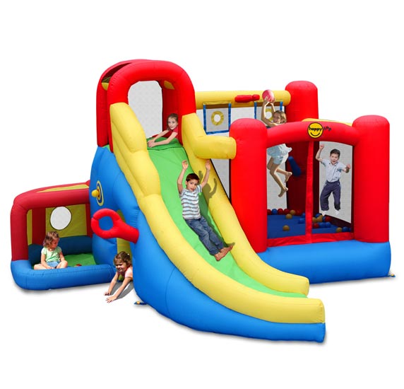 Надувные батуты Happy Hop Надувной батут с горкой Игровой центр 11 в 1 9406