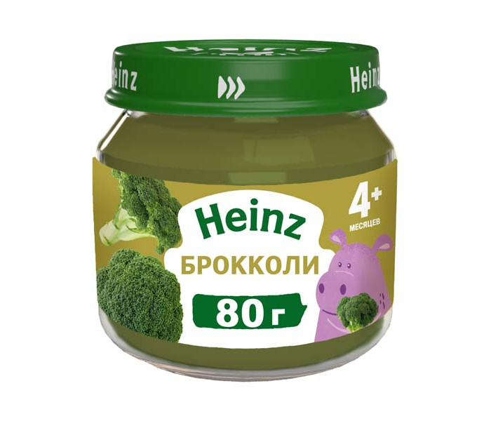 Heinz Пюре Брокколи с 4 мес., 80 гПюре Брокколи с 4 мес., 80 г Heinz Пюре Брокколи с 4 мес., 80 гПюре Брокколи с 4 мес., 80 гHeinz Пюре Брокколи 4 мес., 80 г Брокколи - это поставщик организма витаминов С, РР, К, U и бета-каротина. Аскорбиновой кислоты (витамина С) в брокколи почти в 2,5 раза больше, чем в цитрусовых. По наличию бета-каротина брокколи во много раз превосходит другие овощные культуры и наряду с морковью и тыквой является основным источником этого витамина. Брокколи - это богатый источник минеральных веществ: по содержанию калия, кальция, фосфора, натрия, железа она конкурирует со своей ближайшей родственницей - цветной капустой, превосходя ее в два раза по содержанию не только минеральных солей, но и белка. Брокколи по своим пищевым и диетическим свойствам обогнала даже цветную капусту. Ее белок в качественном отношении не уступает даже животным белкам. Брокколи в полтора-два раза богаче витаминами, особенно витамином С и бета-каротином. Продукт рекомендован для детей старше 4 месяцев. Пюре вводится в рацион ребенка постепенно, начиная с 1/2 чайной ложки, увеличивая за 5-7 дней до 60-100 г в день. Состав: пюре из брокколи вода. Без добавления консервантов, красителей и искусственных добавок. Не содержит сахар и крахмал, соль, ГМО.<br>