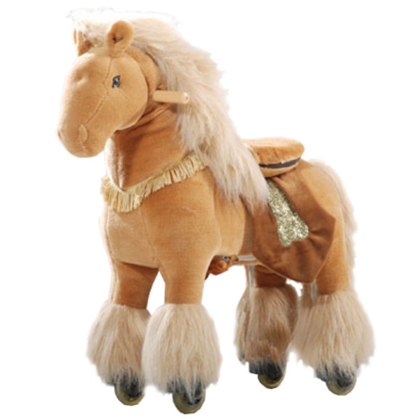Каталка Ponycycle Королевская лошадка малая 3043Королевская лошадка малая 3043 Каталка Ponycycle Королевская лошадка малая 3043Королевская лошадка малая 3043Каталка Ponycycle Королевская лошадка малая озвученная - это детская механическая лошадка, уникальная игрушка для верховой езды, которая позволяет малышу ощутить себя настоящим наездником. Чтобы привести лошадку в действие Вам не понадобятся батарейки или аккумуляторы, движение происходит механически. Для этого ребенку нужно сесть в седло, лицом вперед, держась руками за деревянные ручки на голове поницикла, надавить на педали-стремена и немного привстать, седло поднимется вверх, затем наездник сгибает колени и седло опускается вниз. Полная имитация верховой езды. Чем активнее ребенок будет садиться, и привставать в седле, тем резвее будет скакать его лошадка. Ваш малыш получит ни с чем несравнимое ощущение настоящей верховой езды. При этом лошадка не перегружает опорно-двигательный аппарат ребенка, это можно сказать – первый тренажер при игре с которым у ребенка развиваются основные группы мышц. Езда на лошадке положительно влияет на осанку, что немаловажно для дошкольников и школьников младших классов. Конструкция и материалы: Каркас игрушки изготовлен из высокопрочной стали, рычажно-шарнирный механизм сбалансирован и устойчив, корпус выполнен из пенопласта Ножки игрушки оснащены полиуретановыми колесами, диаметром 80 мм, едут плавно и бесшумно В механизме колес имеется противооткатная защита Экстерьер повторяет внешний вид животного Меховая одежка выполнена из мягкого, гипоаллергенного материала Срок службы 1 год Важная информация: Всадник обязательно должен сидеть в седле, а не на корпусе поницикла Одновременно кататься на поницикле может только один всадник Поницикл двигается только вперед. Не пытайтесь двигать его назад, так можно повредить колеса Никогда не просовывайте руки между сиденьем седла и корпусом поницикла Хранить поницикл нужно в вертикальном положении, в сухом, проветриваемом помещении От 2-х до 5-и лет Обслуживание: При необходимости шкурка легко чистится, с помощью моющих средств, в этом плане уход за понициклом совершенно не составляет никакого труда При появлении звуков поскрипывания или по мере необходимости обработайте движущие детали и подвижные сочленения механизма смазочными средствами Размеры: Высота лошадки от седла до земли: 50 см Высота в холке: 72 см Расстояние от седла до педалей: 35 см Максимальная нагрузка: 25 кг<br>