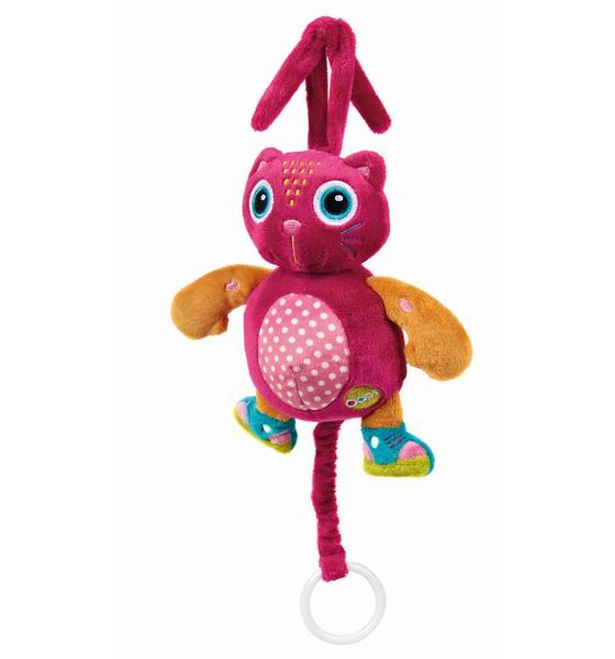 Подвесная игрушка Oops музыкальная Кошкамузыкальная Кошка Подвесная игрушка Oops музыкальная Кошкамузыкальная КошкаМузыкальную подвеску Кошка Oops Ваш ребенок оценит по достоинству. Особенности: Изготовлена подвеска из мягкого текстиля ярких приятных тонов. Потянув за колечко, ребенок услышит негромкую успокаивающую мелодию, которая поможет малышу успокаиваться и заснуть. С такой игрушкой ребенку никогда не станет скучно. Яркие цвета и компоненты будут содействовать развитию цветового и слухового восприятия, тактильных ощущений, моторики и мыслительной деятельности. Крепиться к кровати при помощи специальных веревочек. Швейцарская компания Oops специализируется на разработке и производстве эксклюзивных игрушек и аксессуаров для детей. Яркий узнаваемый дизайн, разнообразие используемых высококачественных материалов, широкий спектр расцветок и размеров, безупречное качество изготовления — это слагаемые успеха торговой марки. Ассортимент товаров Oops включает в себя мягкие и деревянные игрушки, полезные аксессуары, текстиль и даже мебель для спальни. Каждая линия детской продукции, с момента зарождения, детально прорабатывается в строгом сотрудничестве с лучшими лабораториями мира, с целью создания товаров высочайшего качества.<br>