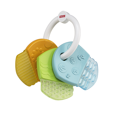 Прорезыватель Fisher Price Mattel КлючикиMattel Ключики Прорезыватель Fisher Price Mattel КлючикиMattel КлючикиПрорезыватель Ключики Fisher-Price BMH51 поможет малышу в беспокойное время, когда режутся зубики и облегчит неприятный зуд десен. Прорезыватель - яркие, разноцветные и плоские ключики на кольце, поэтому его удобно держать в детских ручках. Каждый ключик имеет мягкую силиконовую часть с рельефной поверхностью, что безопасно и приятно для детских десен. Для малышей возрастом с 3 месяцев<br>
