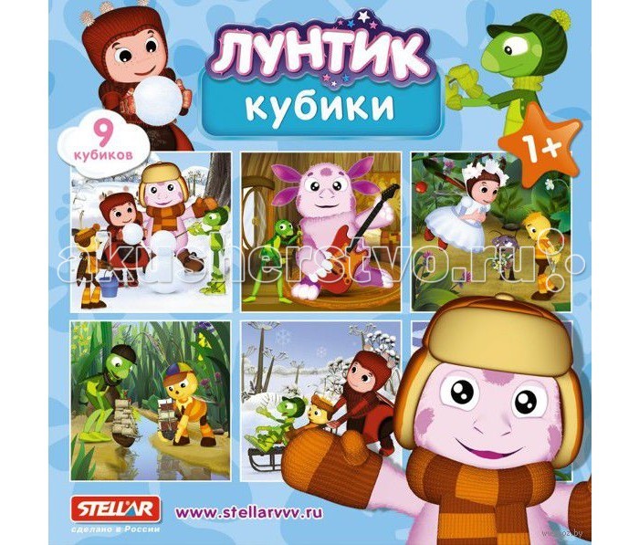 Развивающая игрушка Стеллар Кубики в картинках Лунтик 9 шт.Кубики в картинках Лунтик 9 шт. Развивающая игрушка Стеллар Кубики в картинках Лунтик 9 шт.Кубики в картинках Лунтик 9 шт.Развивающая игрушка Стеллар Кубики в картинках Лунтик - это простая и полезная развивающая игрушка, знакомая всем еще с детства. Яркие разноцветные кубики помогут вашему ребенку научиться различать цвета и форму предметов, развить внимание и мелкую моторику. Особенности: В упаковке 9 кубиков Кубики позволяют собрать яркие картинки с изображением любимых героев Игра с кубиками поможет ребенку развить координацию движения, усидчивость, моторику, воображение, а яркие красочные картинки научат различать героев сказок Поможет развитию речи, расширить кругозор ребенка, увеличить его словарный запас Собирая картинку, ребенок увидит, как из отдельных частей получается целая красивая картинка Игра с кубиками помогает развитию у ребенка зрительной памяти, внимания, усидчивости, логического и наглядно-образного мышления, умения работать по образцу<br>