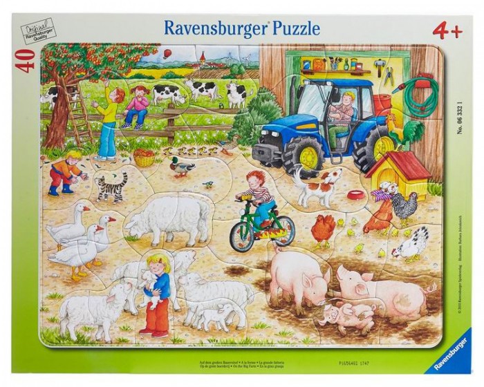 Ravensburger Пазл Большое хозяйство 40 элементовПазл Большое хозяйство 40 элементов Ravensburger Пазл Большое хозяйство 40 элементовПазл Большое хозяйство 40 элементовПаззл Ravensburger: От частицы к частице – всё высшее качество Отсутствие двух одинаковых деталей обеспечено использованием вручную изготовленного инструментария Частицы идеально соединяются Матовая поверхность исключает неприятные отблески Прочные детали не ломаются Изготовлено из экологического сырья Количество деталей: 40 Размер картинки: 29 x 37 см Материал: картон и бумага, части устойчивы к сгибанию<br>