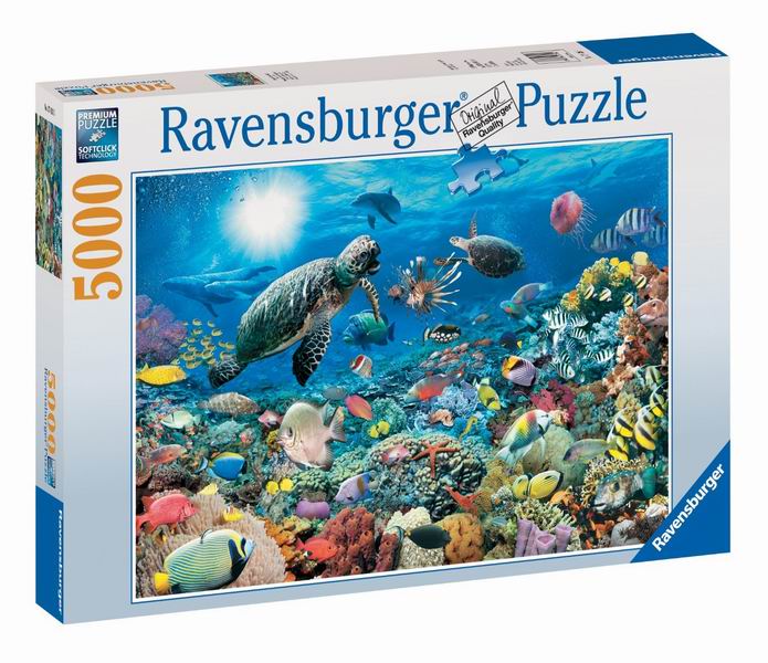 Ravensburger Пазл Подводный мир 5000 элементовПазл Подводный мир 5000 элементов Ravensburger Пазл Подводный мир 5000 элементовПазл Подводный мир 5000 элементовПаззл Ravensburger: От частицы к частице – всё высшее качество Отсутствие двух одинаковых деталей обеспечено использованием вручную изготовленного инструментария Частицы идеально соединяются Матовая поверхность исключает неприятные отблески Прочные детали не ломаются Изготовлено из экологического сырья Количество деталей паззла: 5000 Размер картинки: 153х101 см Материал: картон и бумага, части устойчивы к сгибанию<br>