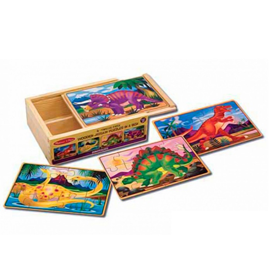 Melissa & Doug Деревянные пазлы Динозавры в коробкеДеревянные пазлы Динозавры в коробке Melissa & Doug Деревянные пазлы Динозавры в коробкеДеревянные пазлы Динозавры в коробкеДеревянные пазлы в коробке Melissa & Doug Динозавры Все паззлы аккуратно помещаются в деревянный ящичек, каждый в отдельном отсеке, собирать пазлы удобно на крышечке. Трицератопс, апатозавр, стегозавр и T-Rex - яркие и такие непохожие друг на друга!<br>