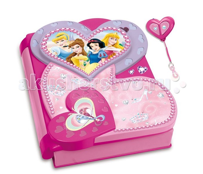 IMC toys Disney Набор Princess секретный дневникDisney Набор Princess секретный дневник IMC toys Disney Набор Princess секретный дневникDisney Набор Princess секретный дневникIMC toys Disney Набор Princess секретный дневник - секретный дневник выполнен в розовых тонах, на нем изображены Принцессы Disney. Музыкальный, со световыми эффектами. Дневник обязательно понравится Вашей принцессе, ведь в него она сможет записывать свои мысли, не боясь что их кто-то прочитает. В комплект входит - фломастер с невидимыми чернилами, надпись от которого можно прочитать только благодаря специальному фонарику. Дневник закрывается на замочек, поэтому маленькая принцесса может доверить ему свои самые сокровенные тайны, ведь ими тоже хочется поделиться, пусть даже и с дневником. Требуются батарейки.<br>