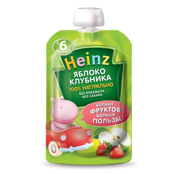 Heinz Пюре яблоко клубника с 6 мес. 100 г
