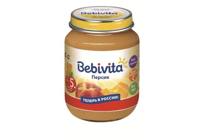 Bebivita Пюре Персик с 5 мес. 100 гПюре Персик с 5 мес. 100 г Bebivita Пюре Персик с 5 мес. 100 гПюре Персик с 5 мес. 100 гBebivita Пюре персик приготовлено с заботой – из лучших ингредиентов, которые может дать природа. Особенности: Витамин С важен для формирования иммунной системы и способствует лучшему усвоению железа Без глютена Не содержит молочный белок Строгий контроль качества на всех этапах производства, тщательно отобранные ингредиенты Без ГМО Рекомендации по кормлению: Для прикорма детей с 5-ти месяцев. Начиная с 0,5 чайной ложки 1 раз в день, постепенно увеличивая порцию до возрастной нормы. Рекомендуется в качестве десерта или на полдник. Продукт готов к употреблению. Извлечь необходимое количество. Начатую баночку хранить закрытой в холодильнике и использовать в течение суток. Состав: пюре персиковое, сахар, вода, рисовый крахмал, рисовая мука грубого помола, витамин С.<br>