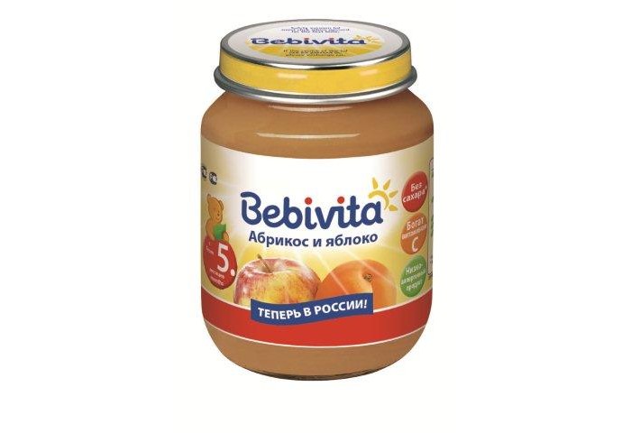 Bebivita Пюре Абрикос и яблоко с 5 мес. 100 гПюре Абрикос и яблоко с 5 мес. 100 г Bebivita Пюре Абрикос и яблоко с 5 мес. 100 гПюре Абрикос и яблоко с 5 мес. 100 гBebivita Пюре абрикос и яблоко приготовлено с заботой – из лучших ингредиентов, которые может дать природа. Особенности: Низкоаллергенный продукт: простой рецепт, без глютена, не содержит молочный белок Витамин С важен для формирования иммунной системы и способствует лучшему усвоению железа Без добавления сахара Без ГМО Рекомендации по кормлению: Для прикорма детей с 5-ти месяцев. Начиная с 0,5 чайной ложки 1 раз в день, постепенно увеличивая порцию до возрастной нормы. Рекомендуется в качестве десерта или на полдник. Продукт готов к употреблению. Извлечь необходимое количество. Начатую баночку хранить закрытой в холодильнике и использовать в течение суток. Состав: сок яблочный восстановленный, абрикосовое пюре, яблочное пюре, рисовая мука грубого помола, рисовый крахмал, карбонат кальция, витамин С.<br>