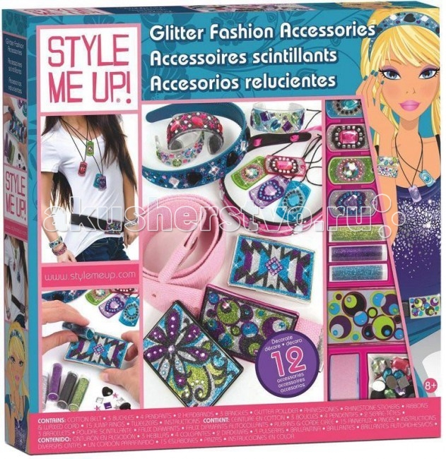 Wooky Style Me Up Модные сверкающие аксессуарыStyle Me Up Модные сверкающие аксессуары Wooky Style Me Up Модные сверкающие аксессуарыStyle Me Up Модные сверкающие аксессуарыWooky STYLE ME UP 210 Модные сверкающие аксессуары. Wooky Entertainment – это совершенный дизайн и всегда творческий подход. Их кредо – создавать передовые инновационные продукты, исходя из последних мировых тенденций. Wooky Europe является европейским партнером по маркетингу и дистрибуции всех брендов Wooky с офисами в Нидерландах, Великобритании и Германии. Создать восхитительные сказочные аксессуары - пояс, браслеты, повязки, подвески со стразами и многое другое - поможет потрясающий набор STYLE ME UP! Модные сверкающие аксессуары! В подробной иллюстрированной инструкции шаг за шагом описаны процессы создания украшений. Просто следуй указаниям и оригинальные аксессуары готовы! Таких украшений не будет больше ни у кого! Носи их с удовольствием и блистай! В комплект входит: Модный хлопковый пояс 3 пряжки 4 пластиковые подвески 2 повязки 3 пластиковых браслета 5 тюбиков с блестящим порошком Большой выбор страз и лент Самоклеящиеся стразы Шнурочек 15 переходных колец и пинцет Иллюстрированные инструкции. Размер браслета: 6,5 см х 4 см х 3 см. Размер повязки: 11,5 см х 13,5 см х 2,5 см. Размер пряжки: 8 см х 5,5 см. Ширина пояса: 3,7 см.<br>