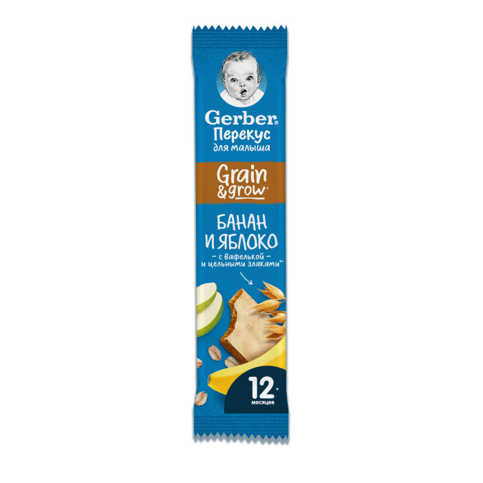 Gerber Злаковый батончик DoReMi с яблоком и бананом с 12 мес. 25 гЗлаковый батончик DoReMi с яблоком и бананом с 12 мес. 25 г Gerber Злаковый батончик DoReMi с яблоком и бананом с 12 мес. 25 гЗлаковый батончик DoReMi с яблоком и бананом с 12 мес. 25 гGerber DoReMi Злаковый батончик с яблоком и бананом для здоровых детей после 1 года предназначен для перекусов между едой, содержит 48% фруктов, обогащен кальцием и железом и сохраняет натуральную сладость фруктов и злаков. Без сахара. Содержит 74% фруктов. Обогащен кальцием и железом. Размер: 9х14х3 Состав: хлопья из банана (37.8%), концентрированный яблочный сок (36.6%), овсяные хлопья, кукурузные хлопья, пальмовый олеин, вафелька (картофельный крахмал, пальмовый олеин, вода), рисовая мука, мальтодекстрин, минеральные вещества. Каждый кусочек пищи в рационе должен быть здоровым и полезным – адаптированным для малыша. В перерывах между приемами пищи предлагайте ему лёгкую и питательную закуску. Так вы сделаете его рацион более сбалансированным. Начиная с 12 месяцев Gerber® предлагает особый ассортимент детских снэков, которые отвечают всем требованиям правильного и здорового питания. Начиная с 12 месяцев Gerber® предлагает особый ассортимент детских снэков, которые будучи фактически перекусом отвечают всем требованиям правильного и здорового питания. Идеальной пищей для грудного ребенка является молоко матери. Продолжайте грудное вскармливание как можно дольше после введения прикорма. Необходима консультация специалиста.<br>