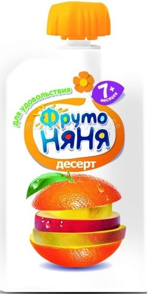 ФрутоНяня Десерт из яблок, бананов, апельсинов и манго с 7 мес. 90 гДесерт из яблок, бананов, апельсинов и манго с 7 мес. 90 г ФрутоНяня Десерт из яблок, бананов, апельсинов и манго с 7 мес. 90 гДесерт из яблок, бананов, апельсинов и манго с 7 мес. 90 гФрутоНяня Десерт из яблок, бананов, апельсинов и манго богат витаминами, минеральными солями и пектином, способным выводить из организма токсические вещества. Содержит органические кислоты и клетчатку, благоприятно воздействующую на работу кишечника. Фруктовые десерты в рационе малыша являются полноценным источником натуральных пищевых волокон, витаминов и минералов. Ваш малыш наверняка будет в восторге от такого чудесного лакомства, а вы будете спокойны за его здоровье. Особенности: Без загустителей, консервантов, ароматизаторов и искусственных добавок. Продукт стерилизован и асептически упакован. Пищевая ценность на 100 г продукта: углеводы – 12,8 г, калий – 70-110 мг. Энергетическая ценность на 100 г продукта: 51,2 ккал. Состав: пюре из яблок, пюре из бананов, сок из апельсинов, пюре из манго, вода специально подготовленная. Без добавления сахара. Содержатся сахара природного происхождения. Изготовлен из концентрированного яблочного пюре и апельсинового сока.<br>