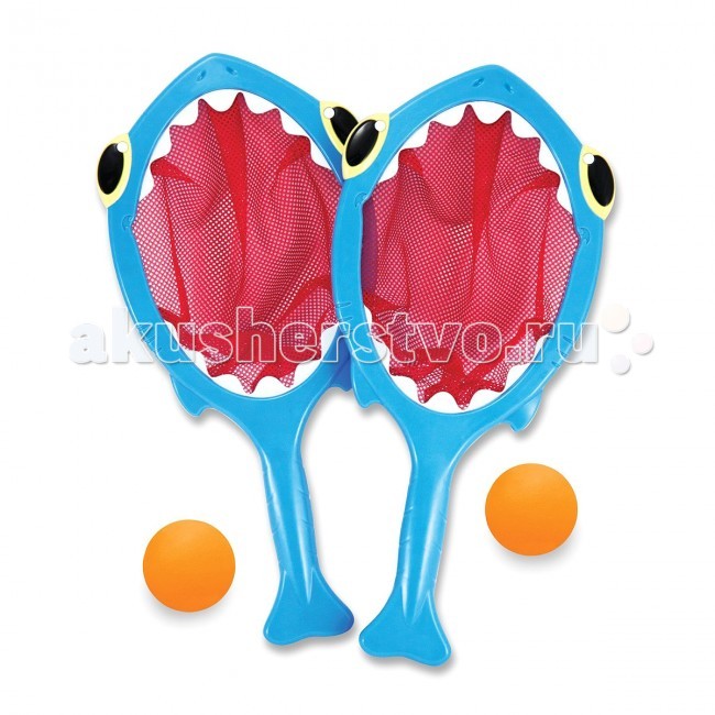 Melissa & Doug Sunny Patch игра с мячом АкулаSunny Patch игра с мячом Акула Melissa & Doug Sunny Patch игра с мячом АкулаSunny Patch игра с мячом АкулаMelissa & Doug Sunny Patch игра с мячом Акула - интересная, сочной расцветки, для активных игр, Ваш малыш будет в восторге! Игра похожа на бадминтон, но мячики здесь нужно не отбивать, а ловить сачком-акулой. В наборе: два сачка-акулы и два специальных мячика.<br>