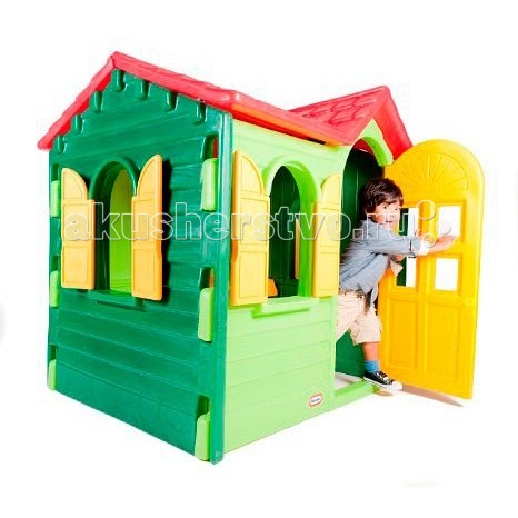 Игровой домик Little Tikes Дачный 440SДачный 440S Игровой домик Little Tikes Дачный 440SДачный 440SОтличный игровой домик 440S от Little tikes для дачного участка. Полноразмерная дверь, ставни на всех окнах и множество аксессуаров внутри: телефон, раковина, кран и плита (варочная поверхность + выключатели). Ставни и дверь легко отрываются и закрываются, ребенку нет необходимости прибегать к помощи взрослых. При изготовлении домика применяется метод центробежного литья, что позволяет сделать его ударопрочным и устойчивым к перепадам температур. Выдерживает температуру до -18C Габаритные размеры собранного домика: 127 х 104 х 131 см Большое количество аксессуаров внутри.<br>