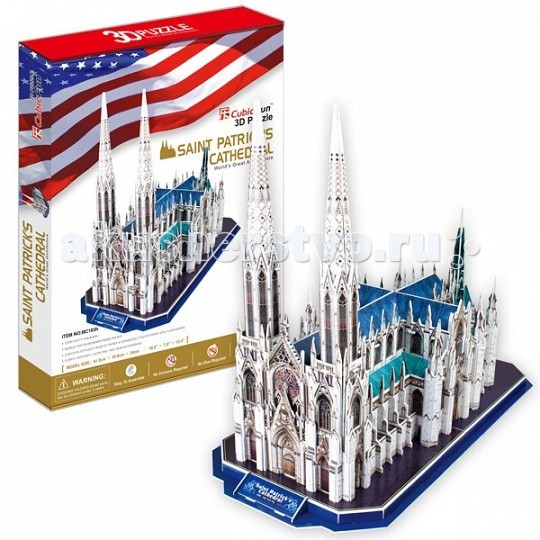 Конструктор CubicFun 3D пазл Собор Святого Патрика (США)3D пазл Собор Святого Патрика (США) Конструктор CubicFun 3D пазл Собор Святого Патрика (США)3D пазл Собор Святого Патрика (США)CubicFun 3D пазл Собор Святого Патрика (США). Собор Святого Патрика - католический храм в Нью-Йорке, выдающийся памятник неоготики. Собор внесён в регистр национальных исторических памятников США (англ. National Historic Landmark). Это самый большой, построенный в неоготическом стиле, католический храм США. Собор святого Патрика является кафедральным собором архиепархии Нью-Йорка. Уровень сложности - 6. Функции: - помогает в развитии логики и творческих способностей ребенка - помогает в формировании мышления, речи, внимания, восприятия и воображения - развивает моторику рук - расширяет кругозор ребенка и стимулирует к познанию новой информации. Практические характеристики: - обучающая, яркая и реалистичная модель - идеально и легко собирается без инструментов - увлекательный игровой процесс - тематический ассортимент - новый качественный материал (ламинированный пенокартон).<br>