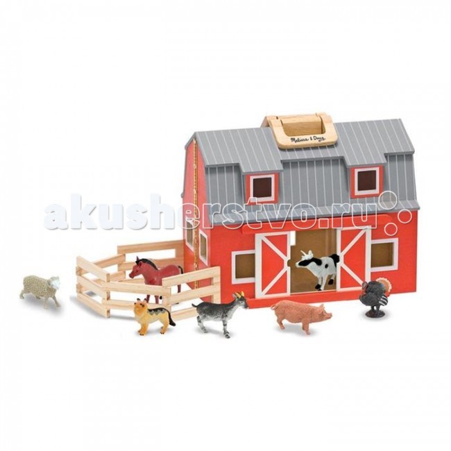 Деревянная игрушка Melissa & Doug Создай свой мир Загон и амбарСоздай свой мир Загон и амбар Деревянная игрушка Melissa & Doug Создай свой мир Загон и амбарСоздай свой мир Загон и амбарMelissa & Doug Создай свой мир Загон и амбар - настоящая ферма с животными, живущими на ней (свинка, индейка, собака, лошадка и т.д.) Все фигурки животных и ферма изготовлены из дерева. Этот кукольный домик удобен для переноски благодаря наличию специальных ручек и складной конструкции. Домик раскладывается на две части, по два этажа в каждой. В набор входит 7 игрушек. Все фигурки животных и ферма изготовлены из дерева. У сарая раздвигаются двери и раскладывающийся забор.<br>