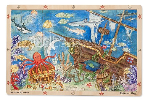 Деревянная игрушка Melissa & Doug Пазл перемешай и собирай Затонувшие сокровищаПазл перемешай и собирай Затонувшие сокровища Деревянная игрушка Melissa & Doug Пазл перемешай и собирай Затонувшие сокровищаПазл перемешай и собирай Затонувшие сокровищаДеревянная игрушка Melissa & Doug Пазл перемешай и собирай Затонувшие сокровища - красочный пазл станет увлекательным подарком Вашему малышу. Элементы головоломки уложены в прочный деревянный лоток и в собранном виде представляют собой картину с изображением подводного мира с затонувшим кораблем.<br>