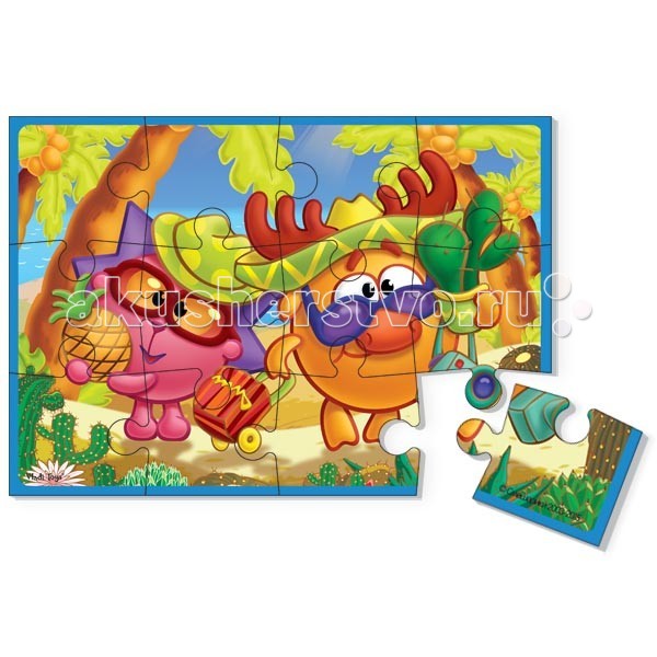 Vladi toys Мягкий пазл А5 Смешарики VT1103-38Мягкий пазл А5 Смешарики VT1103-38 Vladi toys Мягкий пазл А5 Смешарики VT1103-38Мягкий пазл А5 Смешарики VT1103-38Любимые и узнаваемые малышами сюжетные картинки из мультфильма «Смешарики». Картинка разделена на 12 частей и сделана из прочного вспененного материала. Детали крупные, а пазловые замки легко соединяются. Благодаря толщине изделия, такие элементы пазла приятно брать детской ручкой. Собранная картинка-пазл не распадается – ею можно декорировать стену в детской комнате. Пазлы – первые игры-головоломки малышей. Такие игры развивают мелкую моторику, внимание, память. Учат усидчивости и терпению, понятиям часть и целое.<br>