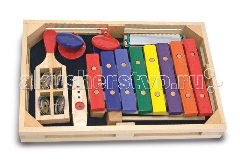 Деревянная игрушка Melissa & Doug Набор музыкальных инструментов 7 элементовНабор музыкальных инструментов 7 элементов Деревянная игрушка Melissa & Doug Набор музыкальных инструментов 7 элементовНабор музыкальных инструментов 7 элементовMelissa & Doug Набор музыкальных инструментов 7 элементов - играя с таким набором, Ваш малыш будет не только весело проводить время, но и активно развиваться. К тому же этот набор обязательно привьет ребенку любовь к музыке. Благодаря этому набору, Ваш малыш сможет развить музыкальный слух. Музыкальные инструменты уложены в аккуратный и удобный деревянный ящичек.<br>