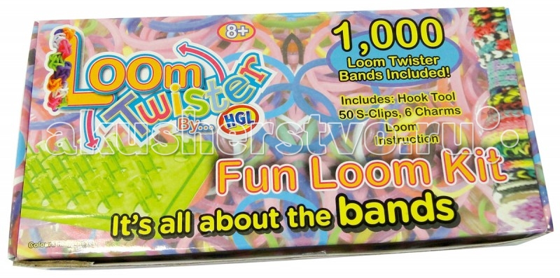 Loom Twister Набор цветных резинок для плетения фенечек SV11757Набор цветных резинок для плетения фенечек SV11757 Loom Twister Набор цветных резинок для плетения фенечек SV11757Набор цветных резинок для плетения фенечек SV11757Loom Twister Набор цветных резинок для плетения фенечек SV11757 и браслетов развивают у ребенка оригинальность и творческие способности, позволяют детям создавать уникальные брелки, браслеты, сережки и многое другое! Фантазируйте, творите и радуйтесь вместе со своими детьми, создавая уникальные яркие и стильные украшения, сотни видео уроков уже доступны в интернете! Боитесь, что у Вас или вашего ребенка не получится плести браслет? Уверяем, в этом нет ничего сложного! Особенности: С помощью станка для плетения браслетов Вы сможете из маленьких ярких резиночек создать для себя и своих близких оригинальные украшения. В комплекте есть инструкция, с помощью которой ребенок в возрасте от 8 лет сможет самостоятельно разобраться и сделать свой первый браслет. В комплекте: 1 станок для плетения 1000 резинок 12 соединительных S-клипс 1 крючок инструкция по применению 6 подвесок на браслет<br>