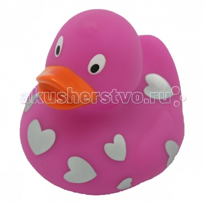 FunnyDucks Игрушка для купания Уточка розовая с сердечкамиИгрушка для купания Уточка розовая с сердечками FunnyDucks Игрушка для купания Уточка розовая с сердечкамиИгрушка для купания Уточка розовая с сердечкамиFunnyDucks Уточка розовая с сердечками. Уточки среди водоплавающих игрушек всегда занимали почетное лидирующее место. Трудно выдумать что-то новое в этом море желтого очарования. Вот разве что наделить каждую игрушку своим характером и образом. Трогательные, яркие, забавные резиновые уточки наверняка понравятся малышам. С ними можно купаться, использовать в повседневных играх, как на улице, так и дома. Устраивайте импровизированный театр, изучайте профессии, учитесь считать, придумывайте вместе с ребенком истории, а уточки сделают процесс обучения более радостным и увлекательным. Размер уточек 8*8 см. Они рекомендованы детям с 3 лет, но под присмотром взрослых их можно использовать с пеленок.Даже взрослых эти прикольные уточки заставят улыбнуться. Причем каждый покупатель выберет из представленного ряда забавных образов тот, который он сможет подарить друзьям или коллегам, для того что бы поднять им настроение. Уточки любят компанию, и вы сможете подобрать к каждому образу целую серию на все случаи жизни: скейтбордист, байкер, футболист, дайвер, ныряльщик, музыкант, жених с невестой и детки, семья эскимосов, уточка, которая поздравляет с днем рождения и много других. Из серии профессии: утка-доктор, утка-медсестра, утка-пожарный, -повар, -пекарь, -следопыт, -ученый, -пилот и стюардесса. Киношные и мультяшные персонажи: резиновая уточка пчелка Майя и Вилли, Спиди-гонщик, Принцесса лягушка, пираты, рыцари, Дракула, Скелет, Шерлок Холмс, семья уток Супергероев, Спайдермэн и утка-Бэтмен.Утки в виде животных и даже цветов: Божья коровка, Буренушка, Кошка и утка-подсолнух. Большие уточки 23 см выглядит эксклюзивно и восхитительно. С такой, почти настоящей по размеру уткой можно купаться не только в ванной, а также в домашнем бассейне или пруду.Уточки изготовлены из безопасных материалов. На воде держатся ровно, голова не перевешивает, на бок не заваливаются. При нажатии издают негромкий пищащий звук. Описание товара: резиновые уточки размером 8х8 см рекомендованы детям с 3 лет, но под присмотром взрослых их можно использовать с пеленок предназначены для игры в ванной, дома и на улице изготовлены из безопасных материалов на воде держатся ровно, голова не перевешивает, на бок не заваливаются можно устроить импровизированный театр, изучать профессии, учиться считать, придумывать вместе с ребенком увлекательные истории широкий выбор разнообразных образов способны поднять настроение и стать оригинальным подарком для взрослых<br>
