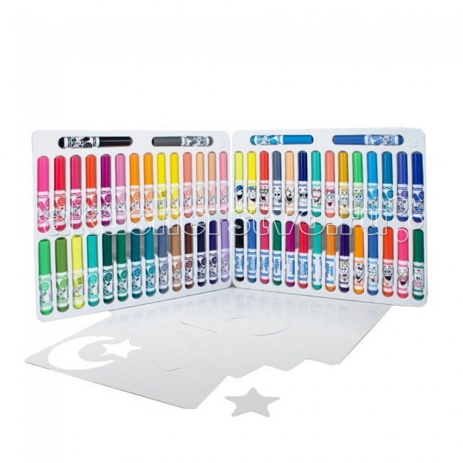 Фломастеры Crayola Гигантский набор фломастеров 60 шт.Гигантский набор фломастеров 60 шт. Фломастеры Crayola Гигантский набор фломастеров 60 шт.Гигантский набор фломастеров 60 шт.Crayola Crayola Гигантский набор фломастеров 60 штук - в этом большом наборе от Crayola вы найдете целых 60 фломастеров для выполнения рисунков в различных техниках и 5 трафаретов. 36 мини-фломастеров Crayola охватывают богатую палитру оттенков. Их цвета яркие и насыщенные, ровно ложатся на бумагу, сами фломастеры долго не засыхают. Еще 16 фломастеров из набора снабжены фигурными носиками (круглый, треугольный, скошенный, для проведения двух или трех линий одновременно). С помощью них вы сможете добиться необыкновенного эффекта на ваших рисунках. А другие 8 фломастеров из набора предназначены для рисования на стеклянных поверхностях. Окна, зеркала, тарелки, стаканы, - независимо от того, что именно вы будете декорировать сегодня, цвет будет ярким и насыщенным. Чернила всех фломастеров легко смываются с рук и одежды с помощью теплой воды и мыла. Со стеклянной поверхности следы фломастеров удаляют влажной губкой или бумажным полотенцем. И, наконец, 6 трафаретов из набора, сделанных из прочного пластика, помогут вам нарисовать все, что угодно: звезды, спирали, сердечки, ромбы и другие формы, - все это можно обводить и раскрашивать фломастерами Crayola, а также другими имеющимися у вас принадлежностями для рисования. Такой набор предназначен для детей старше 4 лет.<br>