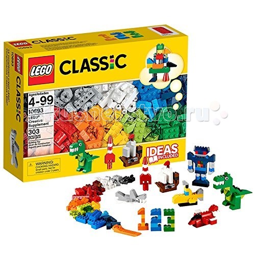 Конструктор Lego Classic 10692 Лего Классик Дополнение к набору для творчества Яркие цветаClassic 10692 Лего Классик Дополнение к набору для творчества Яркие цвета Конструктор Lego Classic 10692 Лего Классик Дополнение к набору для творчества Яркие цветаClassic 10692 Лего Классик Дополнение к набору для творчества Яркие цветаКонструктор Lego Classic 10693 Лего Классик Дополнение к набору для творчества Яркие цвета Включи фантазию и собери то, что придет в голову - от техники до животных! Набор включает в себя кубики 20 ярких цветов и различные элементы. Не знаете с чего начать? Воспользуйтесь инструкцией с идеями и рекомендациями дизайнеров. Этот набор идеально дополнит уже имеющийся, либо любой другой набор LEGO. Возможность собрать то, что придумал сам! 20 цветов деталей и различные элементы. Инструкции дизайнеров для оригинальных конструкций. Возможность дополнить любую имеющуюся коллекцию LEGO. Количество деталей: 303 шт.<br>