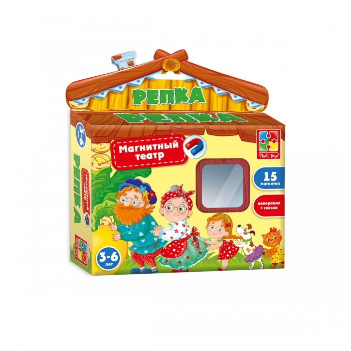 Vladi toys Магнитный театр РепкаМагнитный театр Репка Vladi toys Магнитный театр РепкаМагнитный театр РепкаVladi Toys Магнитный театр Репка - прекрасная возможность для малыша творить и создавать свои собственные сюжеты! Любимая сказка на холодильнике — что может быть интереснее и удобнее! Поставить настоящий спектакль дома теперь легко и просто! Магнитному театру не нужна большая сцена и огромные декорации — играть можно просто на холодильнике или на магнитном планшете. В такой сюжетно-ролевой игре проявляется характер и творческое самовыражение ребенка. В игру входят персонажи скажки и декорации. Все элементы - мягкие и толстенькие, такими магнитами удобно пользоваться. Также в состав игры входит сказка-сценарий! В комплекте: мягкие магниты — 10 шт текст сказки — 1 шт.<br>