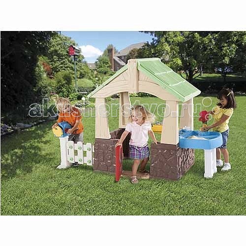 Игровой домик Little Tikes с песочницей 630170с песочницей 630170 Игровой домик Little Tikes с песочницей 630170с песочницей 630170Игровой домик с песочницей 630170. Компактный игровой домик можно расположить на открытом воздухе, тогда малыш с друзьями поиграет в теплые летние дни. В домике есть: открывающаяся дверь, раковина с краном и крышкой, почтовый ящик, разнообразные зоны для игр, кухонька, доска с инструментами, 1 молоточек, 1 отвертка, игровой телефон, водное колесо, 1 чашка для песка, 6 пластиковых гвоздей.<br>