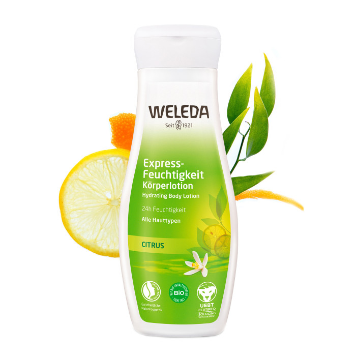 Weleda Цитрусовое освежающее молочко для тела 200 млЦитрусовое освежающее молочко для тела 200 мл Weleda Цитрусовое освежающее молочко для тела 200 млЦитрусовое освежающее молочко для тела 200 млЦитрусовое молочко для тела с натуральным экстрактом сицилийского лимона дарит приятную прохладу и возобновляет жизненные силы. Натуральное масло алоэ, масло кокоса и кунжута, которые входят в его состав, бережно ухаживают за Вашей кожей, увлажняя и тонизируя ее. Благодаря охлаждающему эффекту, Молочко идеально подходит для ухода за кожей после солнечных ванн. Тонкий аромат лимонов, дозрелых под южным солнцем, пробуждает чувства, дарит хорошее настроение, возвращает силы и заряжает энергией. Цитрусовое молочко для тела имеет нежную консистенцию, легко наносится и быстро впитывается не оставляя ощущения жирной пленки. Дерматологически испытано. Не тестируется на животных. Применение: Наносите освежающее молочко на влажную или сухую кожу тела. Массируйте легкими движениями до окончательного впитывания. Состав: Water (Aqua), Sesamum Indicum (Sesame) Seed Oil,Alcohol, Cocos Nucifera (Coconut) Oil, Glycerin, Aloe Barbadensis Leaf Juice,Olea Europaea (Olive) Oil Unsaponifiables, Fragrance (Parfum)*,Butyrospermum Parkii (Shea) Butter, Glyceryl Stearate Citrate, Glyceryl StearateSE, Magnesium Aluminum Silicate, Xanthan Gum, Chondrus Crispus(Carrageenan), Limonene*, Linalool*, Citronellol*, Geraniol*, Citral*, Coumarin*.<br>