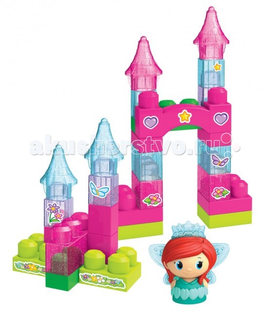 Конструктор Mega Bloks Сумка с деталями Принцессы Сверкающая башняСумка с деталями Принцессы Сверкающая башня Конструктор Mega Bloks Сумка с деталями Принцессы Сверкающая башняСумка с деталями Принцессы Сверкающая башняКонструктор Mega Bloks Сумка с деталями Принцессы Сверкающая башня - отличный выбор для девочки в возрасте от 1 года до 5 лет. Из 29 деталей, среди которых есть прозрачные и сверкающие, собирается красивая башня. В комплект входит фигурка принцессы с крыльями нежно-голубого оттенка, которая делает игру еще интереснее. Конструктор Сверкающая башня относится к серии First Buiders, которая предназначена для того, чтобы научить самых маленьких детей собирать конструкторы, развивая мелкую моторику и логическое мышление. Особенности игрушек этой серии – это крупные яркие детали, которые легко соединяются между собой и без труда разъединяются. Конструктор упакован в сумку из безопасного материала, компактен и удобен в переноске.<br>
