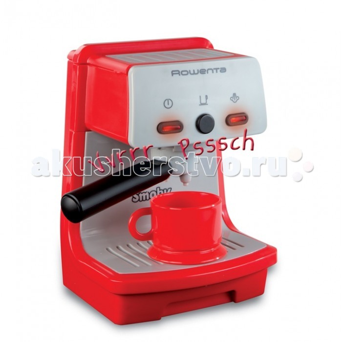 Smoby Кофеварка RowentaКофеварка Rowenta Smoby Кофеварка RowentaКофеварка RowentaКофеварка Smoby Rowenta станет отличным дополнением на игровой кухне любой маленькой хозяйки. С помощью этой игрушки ребенок будет воссоздавать различные ситуации из жизни в игровой форме, развивая свои воображение и фантазию. Кофеварка представляет собой уменьшенную копию бытового устройства, имитирующую звуки приготовления кофе. В комплекте прилагается кофейная кружка. Изделие изготовлено из качественного пластика и работает на батарейках АА (в комплект не входят).<br>