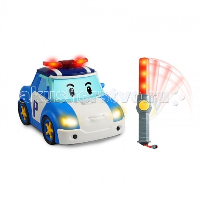 Интерактивная игрушка Robocar Poli Поли - следуй за мной!Поли - следуй за мной! Интерактивная игрушка Robocar Poli Поли - следуй за мной!Поли - следуй за мной!Машинка - точная копия своего экранного героя. Полицейская машинка робот-трансформер Поли живет в сказочном городишке Брумс Таун, где все-все машинки могут говорить! Поли очень смелый и добрый полицейский, он и его дружная команда спасателей следят за порядком в сказочном городке, и готовы в любой момент прийти на помощь попавшим в беду! Поли живет в сказочном городке Брумстаун, где все машинки и другая техника могут говорить. Он очень добрый и смелый полицейский, у него много друзей, к которым он всегда готов прийти на помощь. Основные характеристики машинки: Машинка приводится в движение с помощью полицейского жезла, техгология ИК У жезла компактные размеры, и даже трехлетний карапуз легко удержит его в руках Малыш, управляя машинкой, будет учиться координировать движения рук В процессе игры с машинками на радиоуправлении у ребенка будет развиваться глазомер Ребенок, играя с машинками, получит основные знания по управлению автомобилем Имеются световые и звуковые эффекты Жезл делает машинку интерактивной, она может самостоятельно ехать Выполнена из высококачественного металла, детали и края аккуратно обработаны Использованы нетоксичные и гипоаллергенные красители Реалистично выглядит и развивает приличную скорость Сюжетно-ролевые игры с использованием игрушек Robocar POLI способствуют развитию фантазии и пространственного мышления, мелкой моторики рук и координации движений вашего ребенка, формируют грамотную речь. Упакована в картонную коробку с демонстрационным окном Для работы игрушки нужны: 3 батарейки типа АА и одна батарейка 9V (в комплект не входят). Размер машинки: 25 см<br>