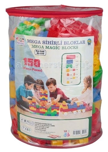 Конструктор Pilsan Mega Magic Blocks (150 деталей)Mega Magic Blocks (150 деталей) Конструктор Pilsan Mega Magic Blocks (150 деталей)Mega Magic Blocks (150 деталей)Конструктор Pilsan Mega Magic Blocks 150 деталей - разноцветный конструктор выполнен из экологически чистого пластика и безопасен для здоровья ребёнка. Благодаря крупным деталям, в конструктор могут играть даже самые маленькие детки! Возможно множество вариантов сборки, что развивает креативность и воображение ребенка. Способствует умственному развитию. Очень увлекателен для маленьких непосед. Игра с конструктором стимулирует фантазию и творческое воображение, развивает мелкую моторику.<br>